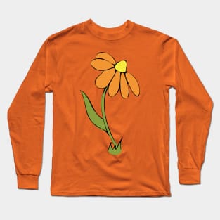 Daisy Whimsical Cartoon Illustration Happy Colours Long Sleeve T-Shirt